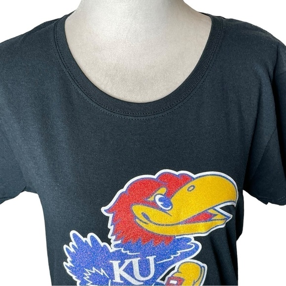 Kansas Jayhawks Glitzy Icon Officially Licensed Short Sleeve T-Shirt Women’s M - Picture 3 of 12